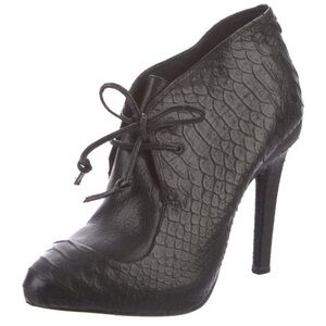 Rebecca Minkoff Black Textured Lace-Up Heels